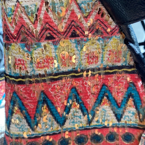 Ethnic Beaded Embroidery Sky High 5 1/2” Boho Wedge with Jute Rope Straps - 8 - Picture 11 of 16